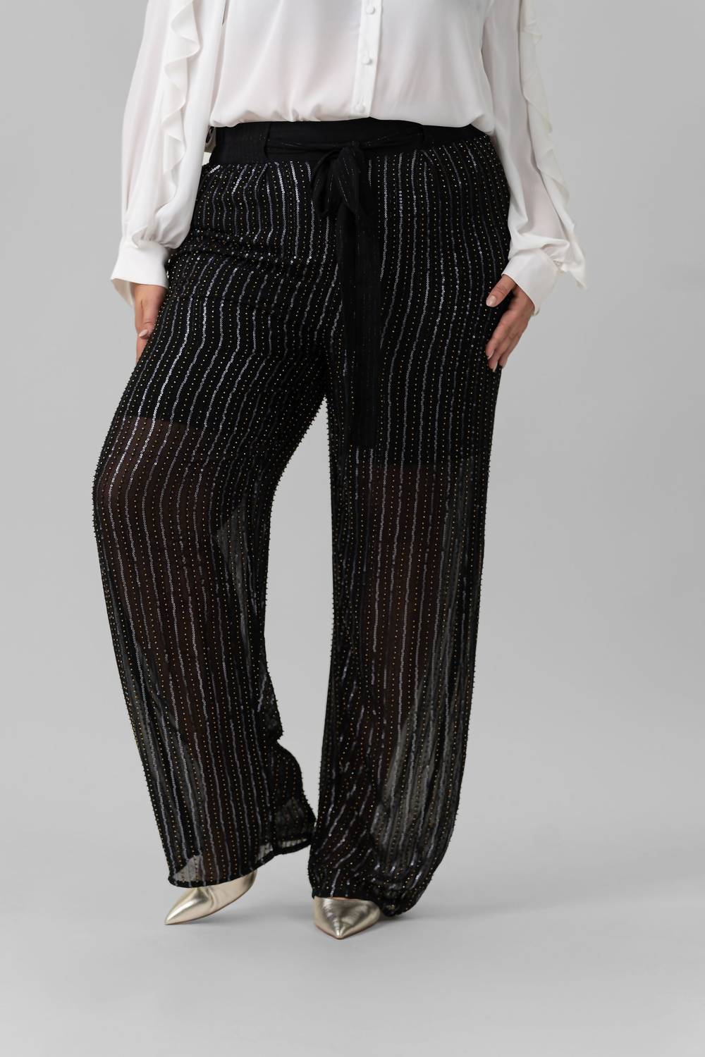 -Bl^Nk- - Peloni Wideleg Pants - Plus