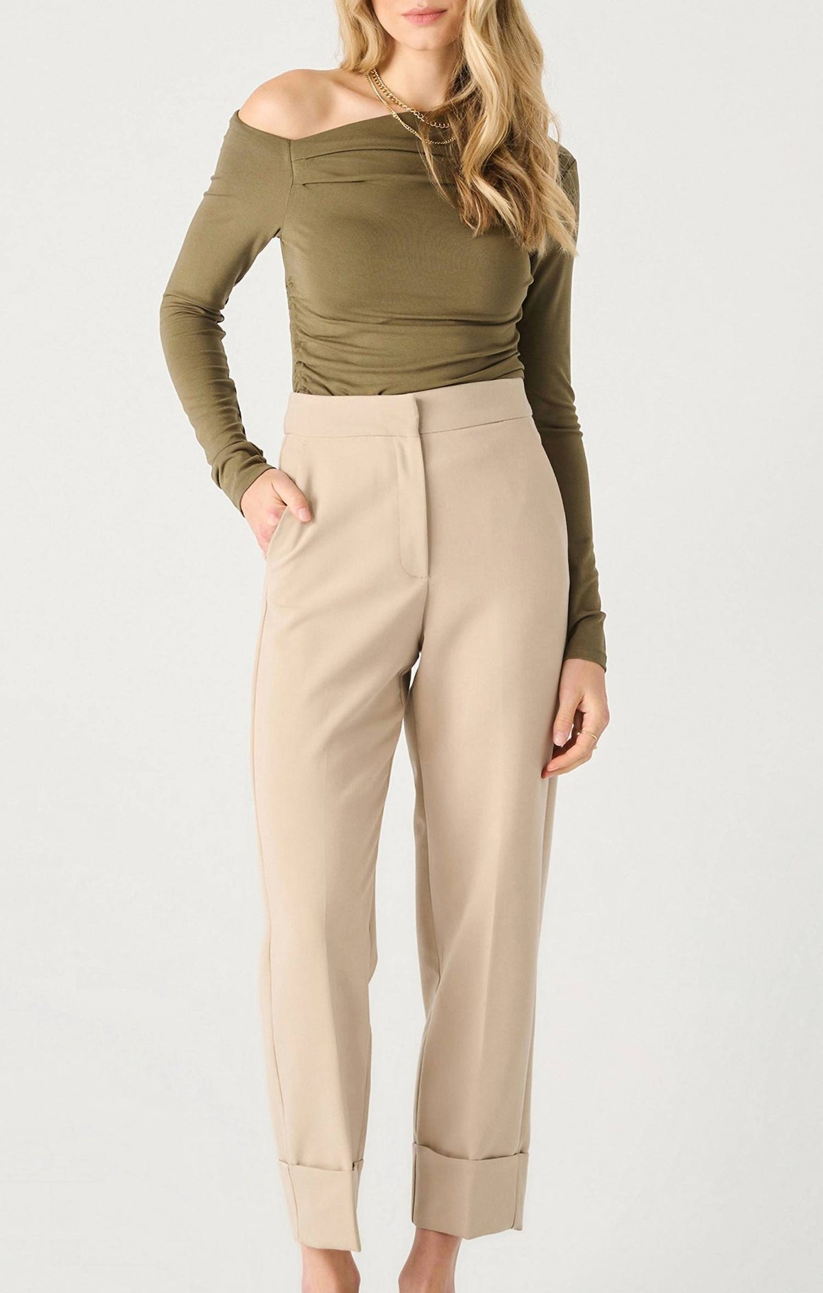 Black Tape - Cuffed Straight Leg Pants