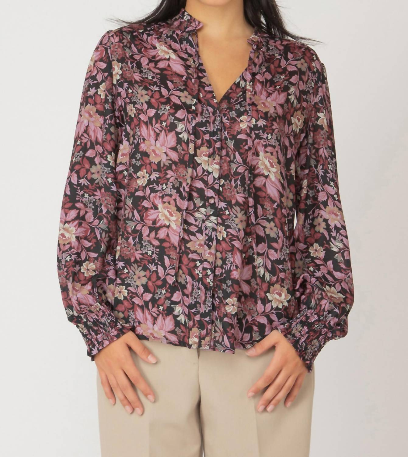 Black Tape - Noir Rose Blouse - blouses - clothing - floral
