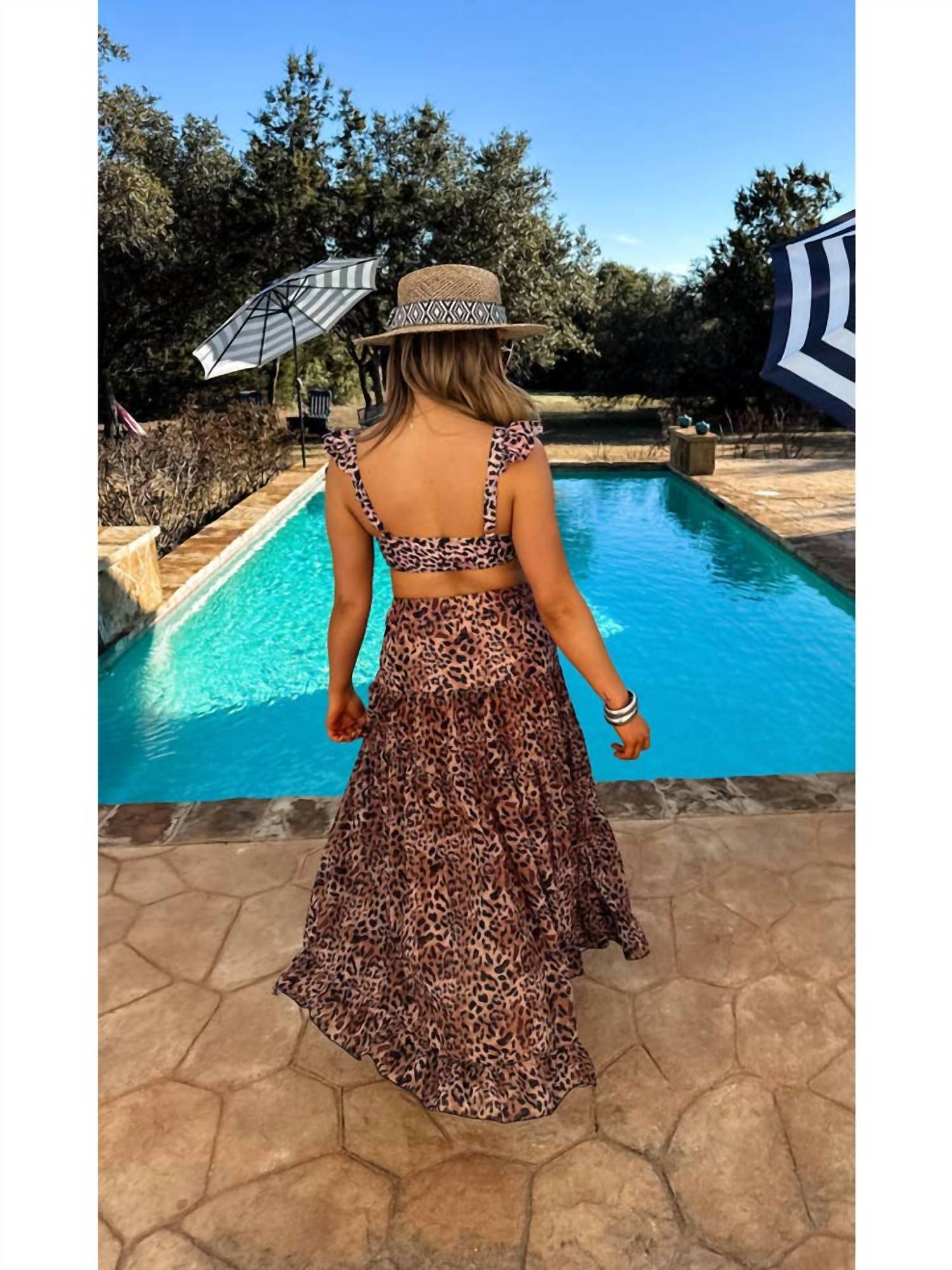 Blakeley - Animal Print Three Piece Swim Set - animal - bikinis - brown