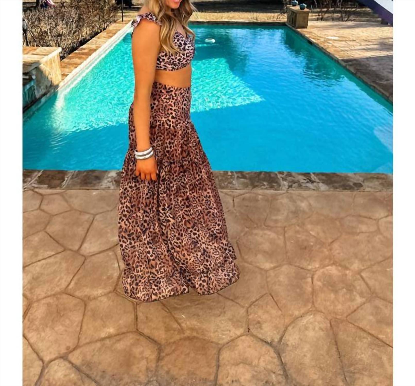 Blakeley - Animal Print Three Piece Swim Set - animal - bikinis - brown