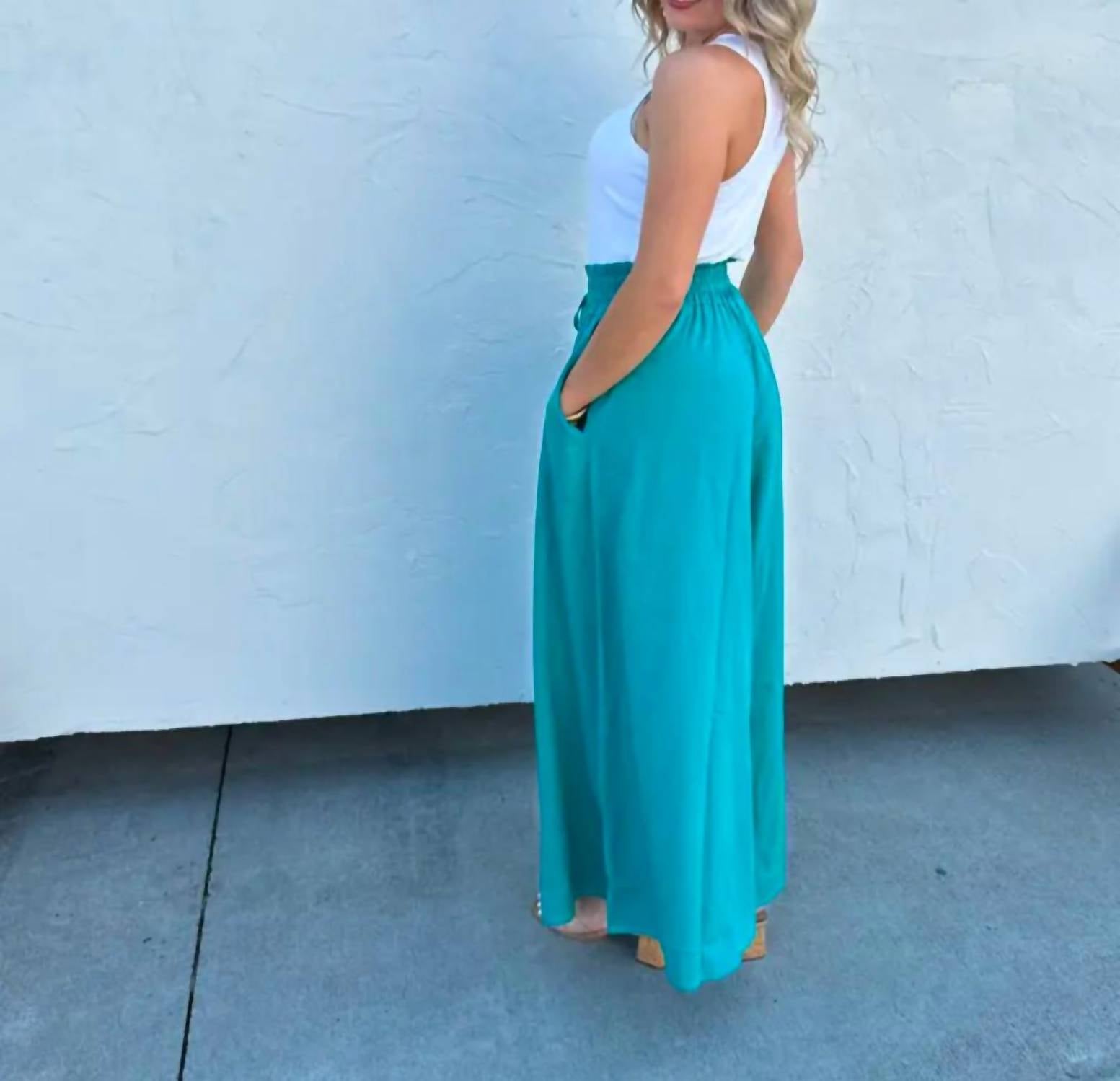 Blakeley - Johanna Linen Pants - blue - clothing - linen - blend