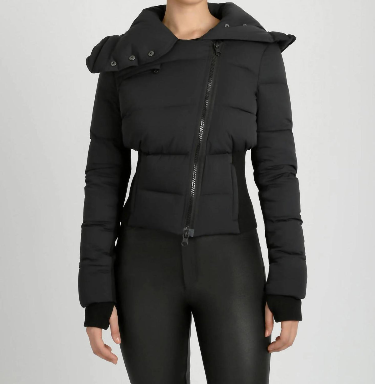 Blanc Noir - Asymmetrical Puffer Jacket