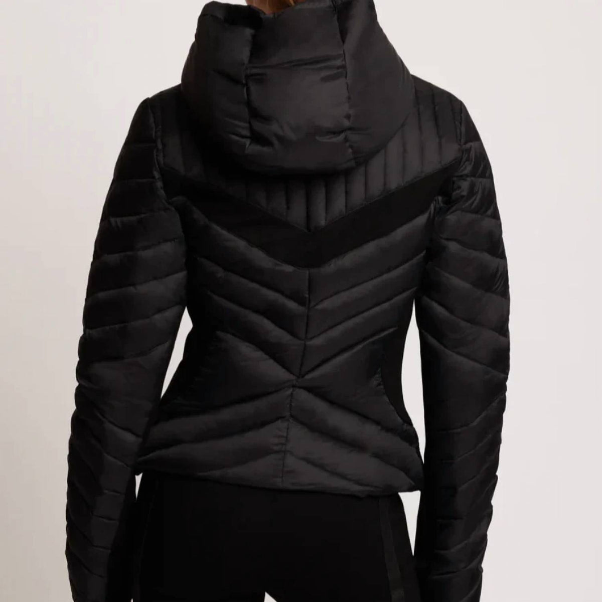 Blanc Noir - Chevron Stripe Puffer Jacket