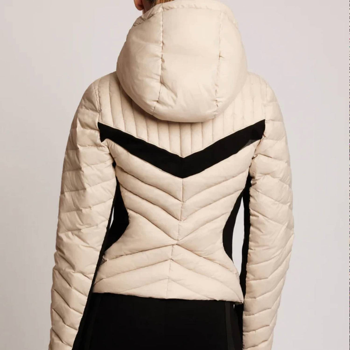 Blanc Noir - Chevron Stripe Puffer Jacket