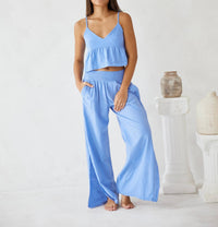 Blanco By Nature - Aria Crochet Trim Pants