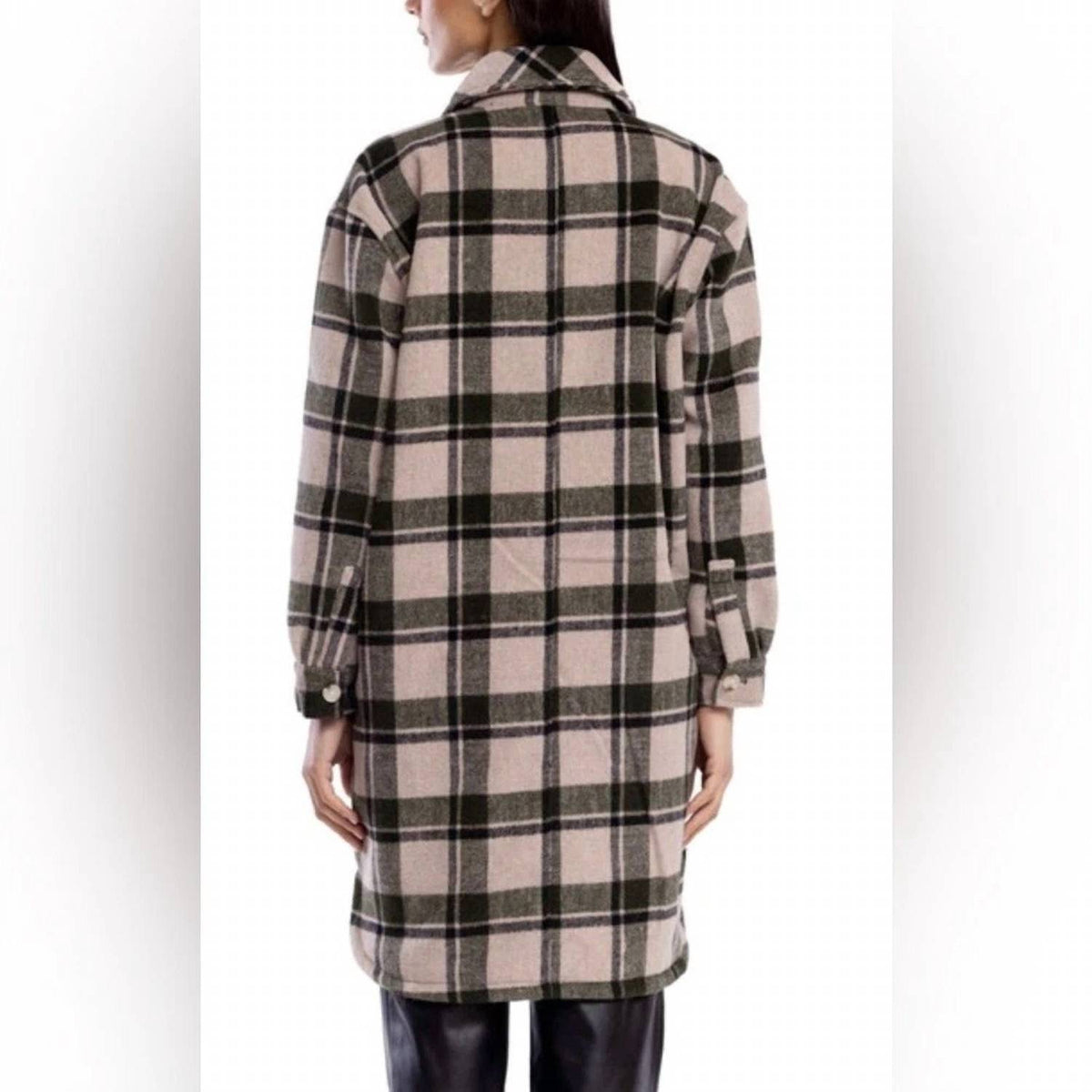 Blanknyc - Perfect Timing Plaid Wool Blend Long Shacket Jacket