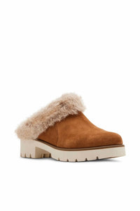 Blondo - Women's Fur Trim Suede Mule