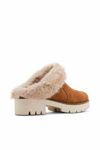 Blondo - Women's Fur Trim Suede Mule