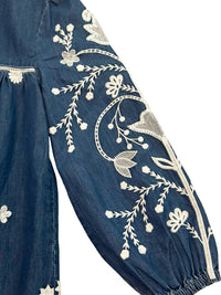 Blu & Blue - Girl's Adila Embroidered Dress - blue - casual - clothing