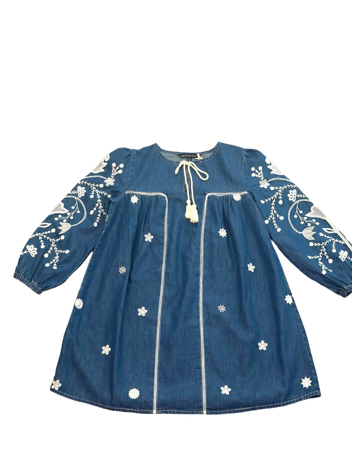 Blu & Blue - Girl's Adila Embroidered Dress - blue - casual - clothing