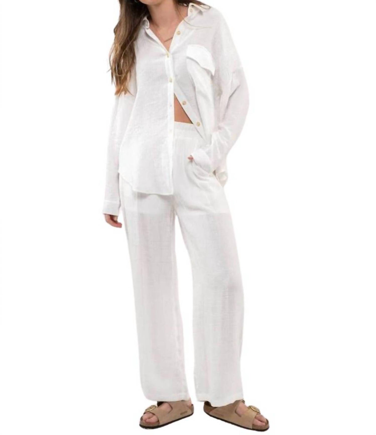 Blu Pepper - Breezy Oversized Button Down Shirt