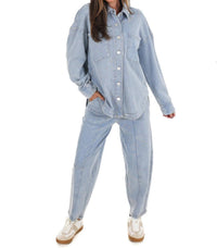 Blu Pepper - Chill Zone Acid Washed Button Down Shacket