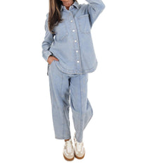 Blu Pepper - Chill Zone Acid Washed Button Down Shacket