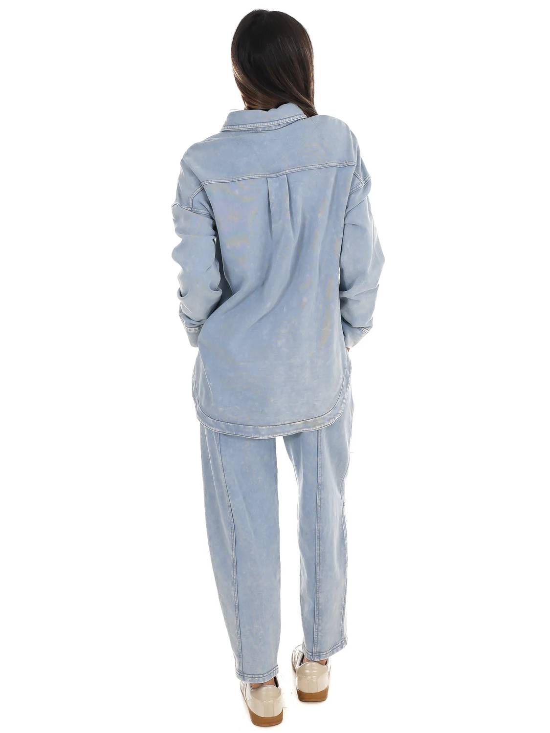 Blu Pepper - Chill Zone Acid Washed Button Down Shacket