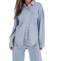 Blu Pepper - Chill Zone Acid Washed Button Down Shacket