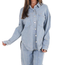 Blu Pepper - Chill Zone Acid Washed Button Down Shacket