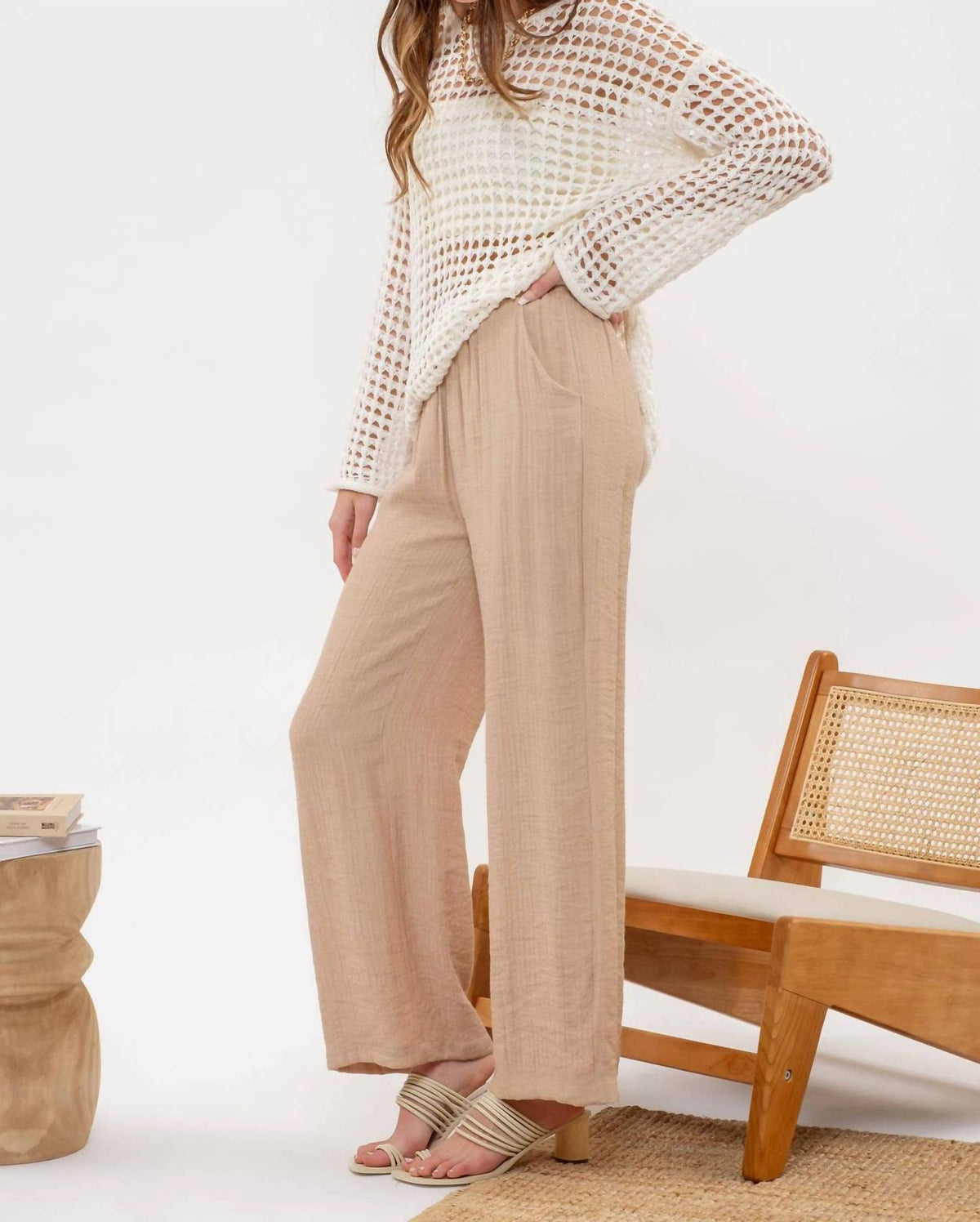 Blu Pepper - Coastal Chic Crochet Pullover Sweater