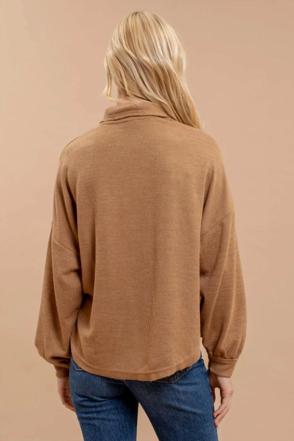 Blu Pepper - Collared Raw Edge Knit Top