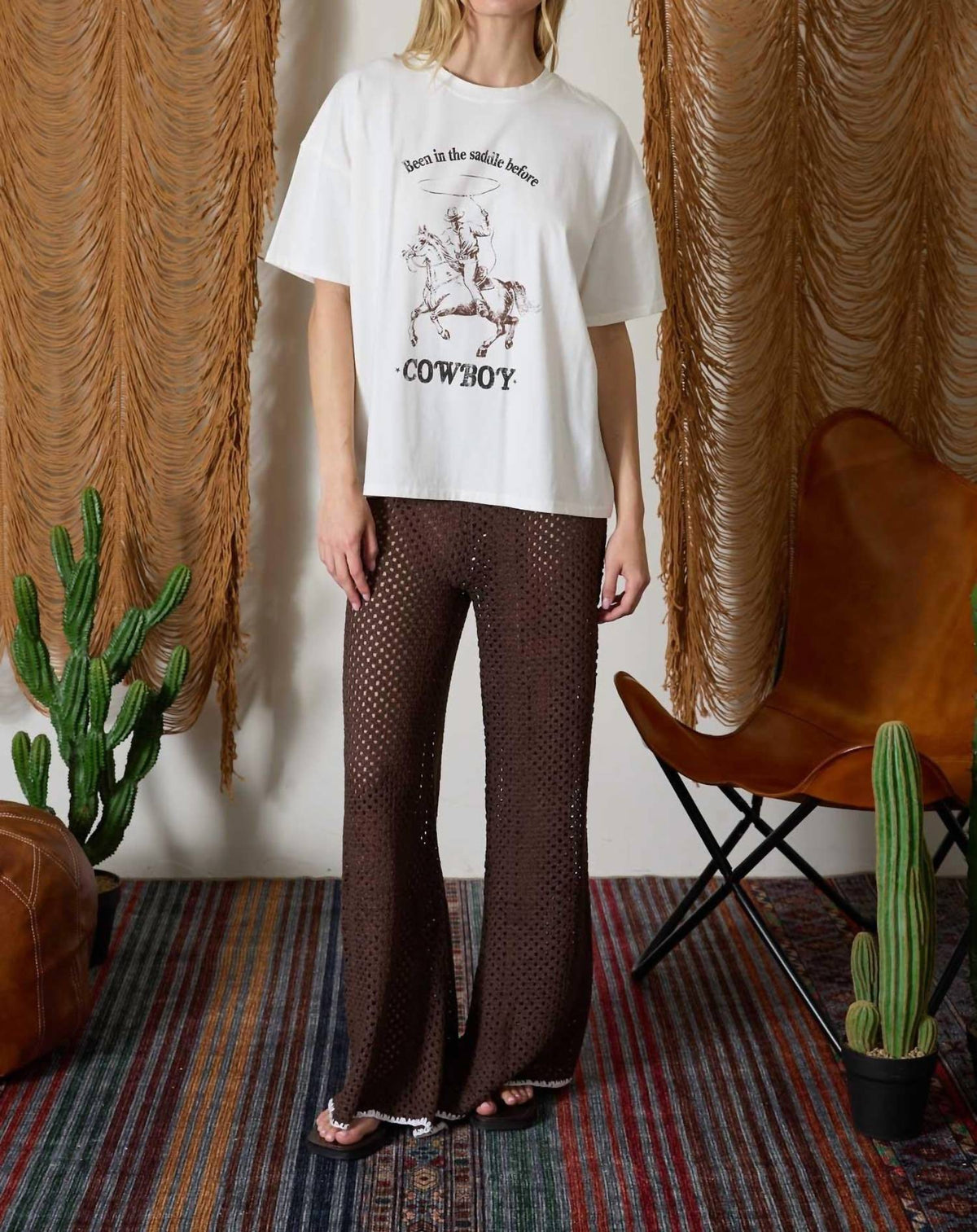 Blu Pepper - Cowboy Oversized Graphic Shirt