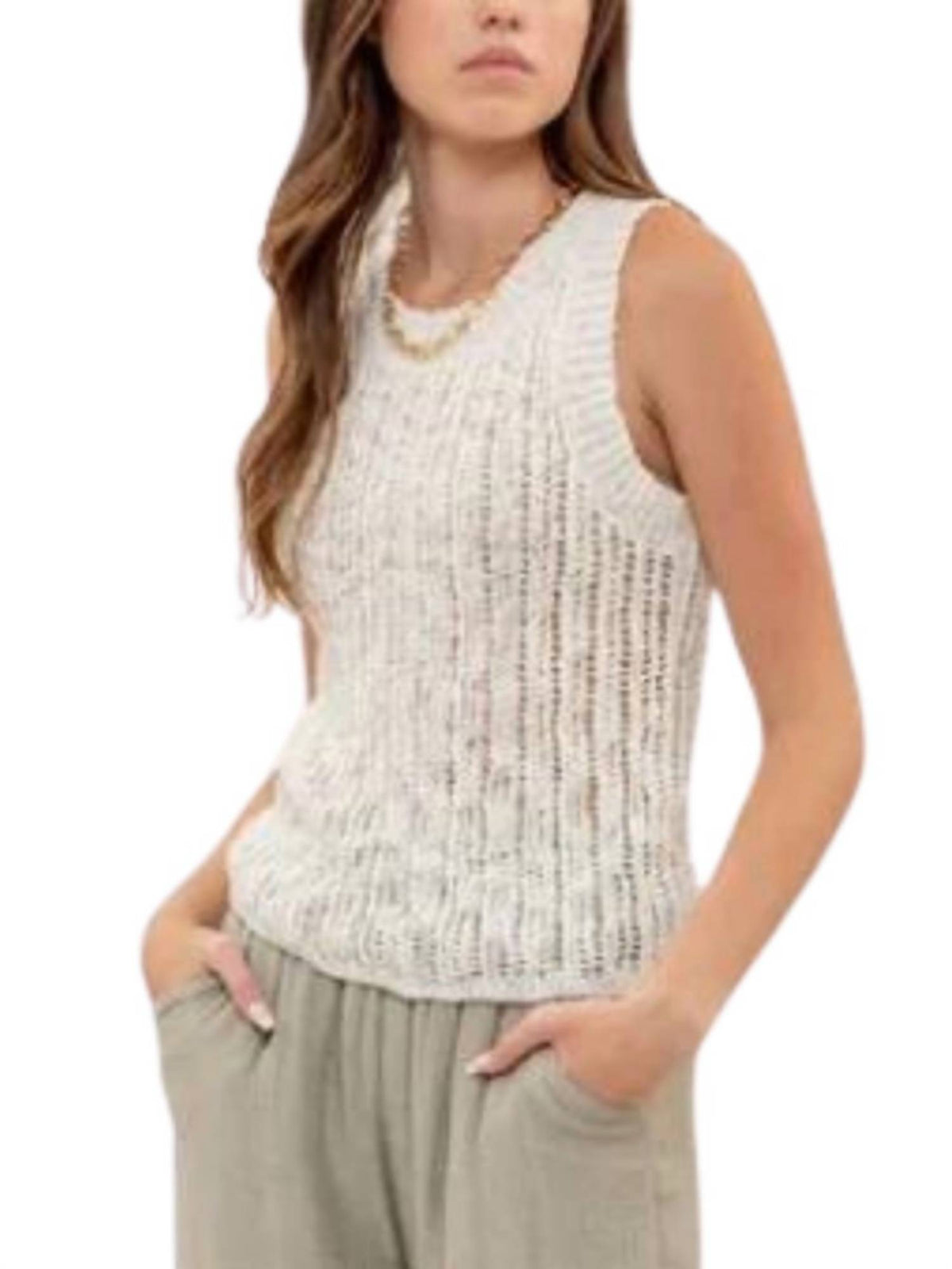Blu Pepper - Crochet Knit Tank Top