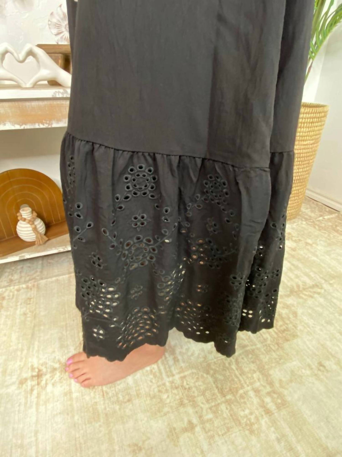 Blu Pepper - Eyelet Scallop Hem Sundress