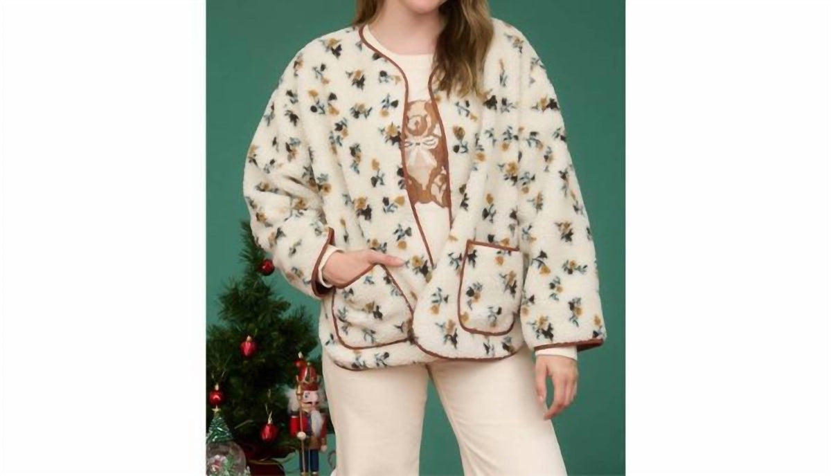 Blu Pepper - Floral Sherpa Jacket