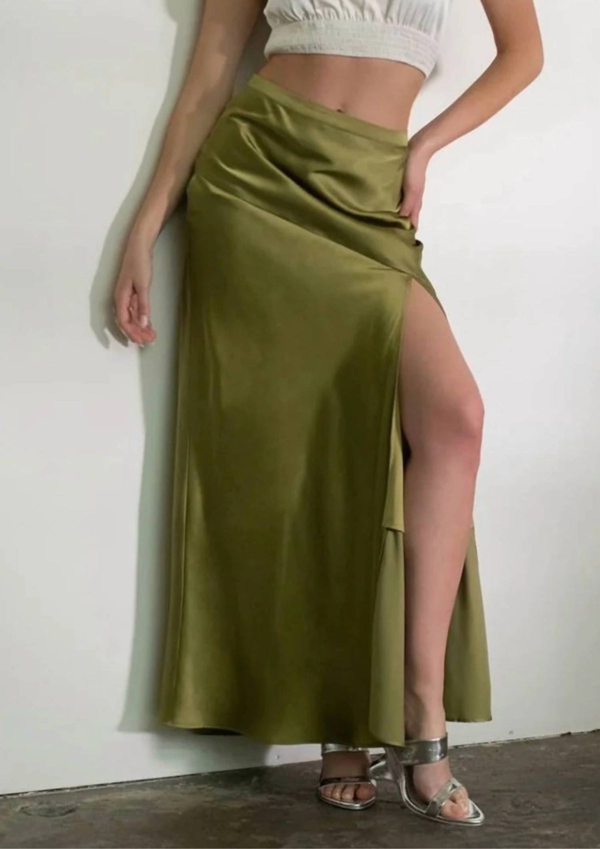 Blu Pepper - High-slit Maxi Skirt