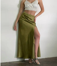 Blu Pepper - High-slit Maxi Skirt