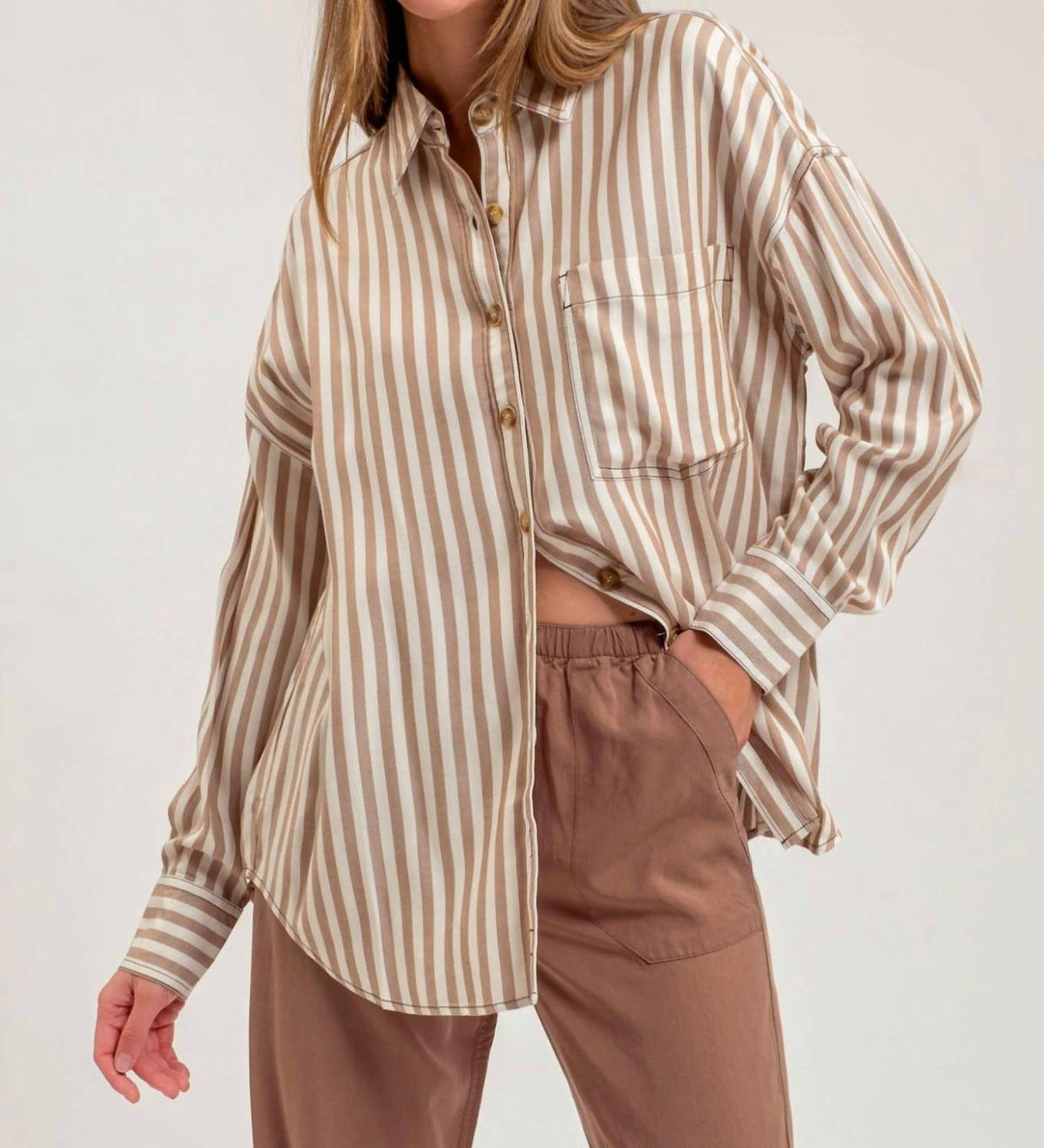Blu Pepper - Jemma Long Sleeve Button Front Shirt
