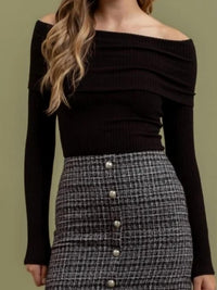 Blu Pepper - Off The Shoulder Knit Top