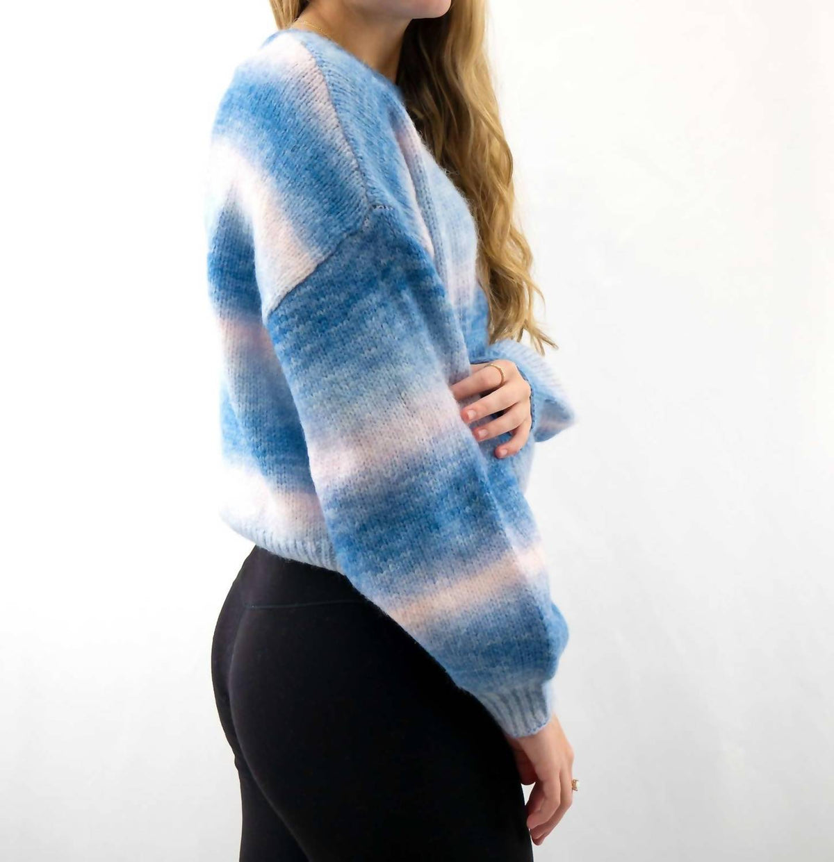 Blu Pepper - Ombre Bubble Sleeve Sweater