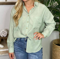 Blu Pepper - Oversized Button-down Shirt