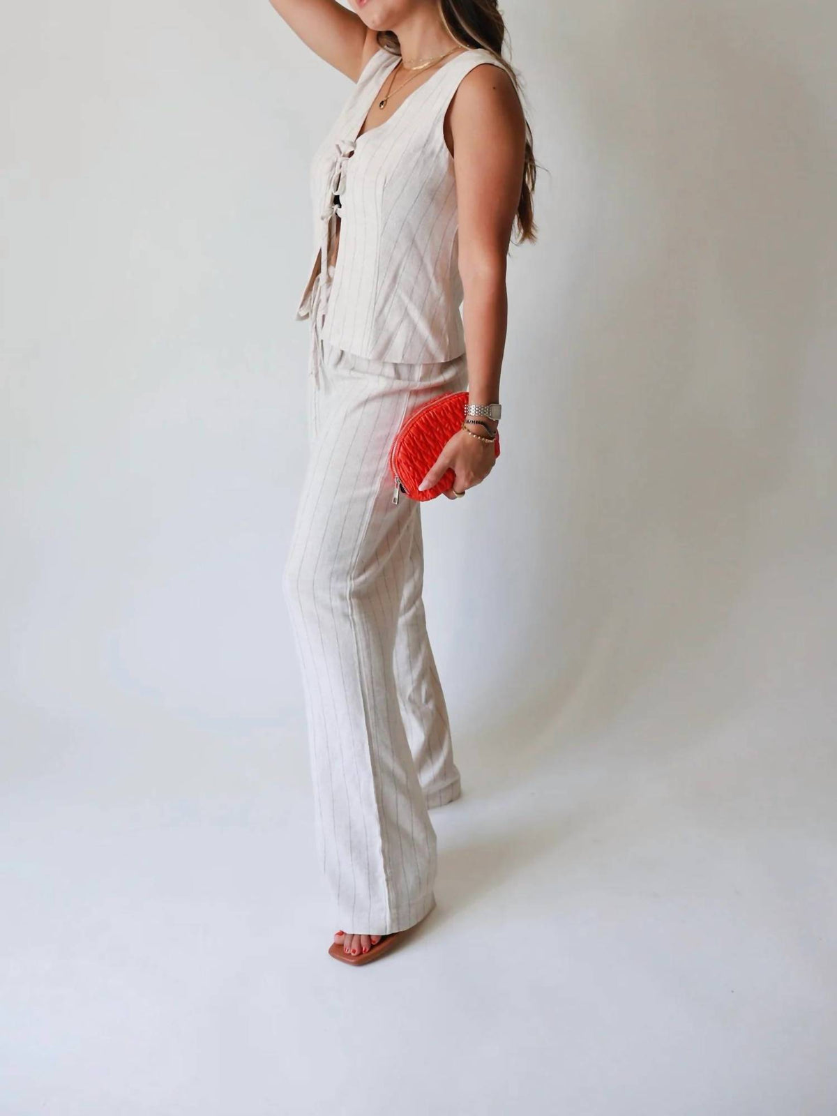 Blu Pepper - Pinstriped Linen Vest