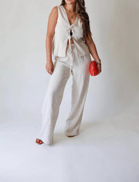 Blu Pepper - Pinstriped Linen Vest