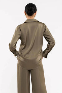 Blu Pepper - Satin Button Up Woven Top