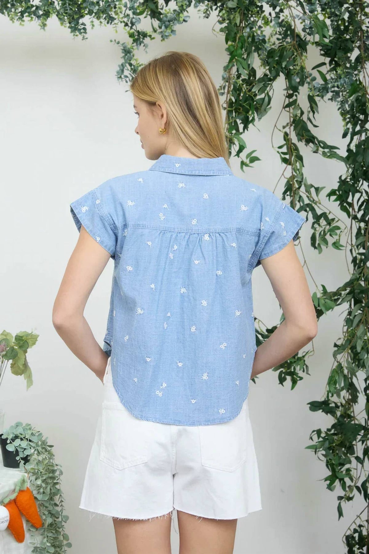 Blu Pepper - Sweet Meadow Chambray Button-up Blouse