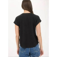 Blu Pepper - Texas Black Ribbed Graphic Tee - black - clothing - patterned