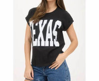 Blu Pepper - Texas Black Ribbed Graphic Tee - black - clothing - patterned