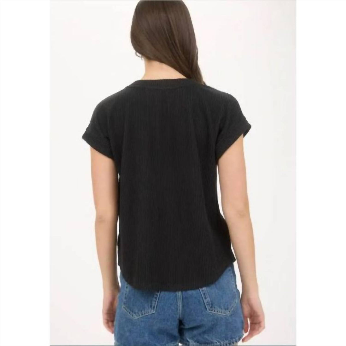Blu Pepper - Texas Black Ribbed Graphic Tee