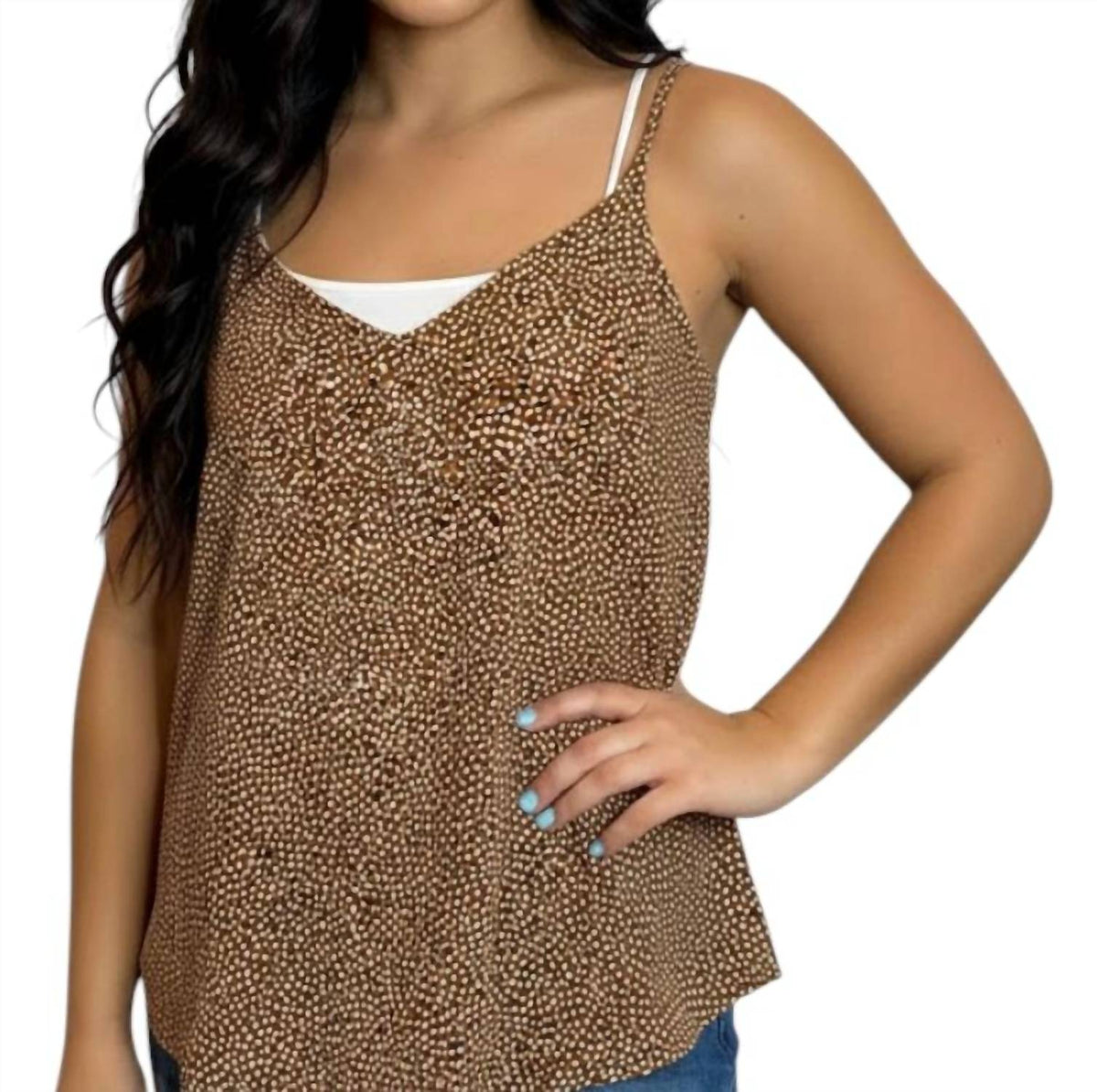 Blu Pepper - V-neck Dot Cami Top