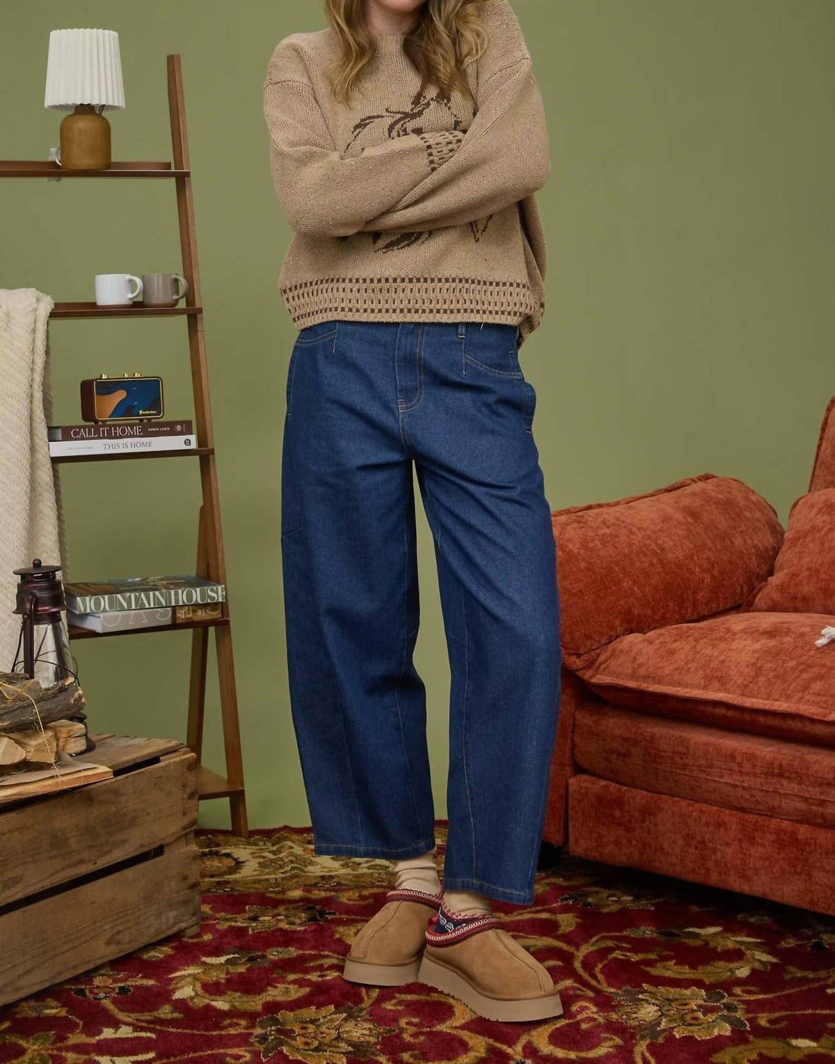 Blu Pepper - Wide Leg Denim Capri Pants