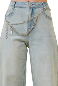 Blue B - Chain Wide Leg Jeans