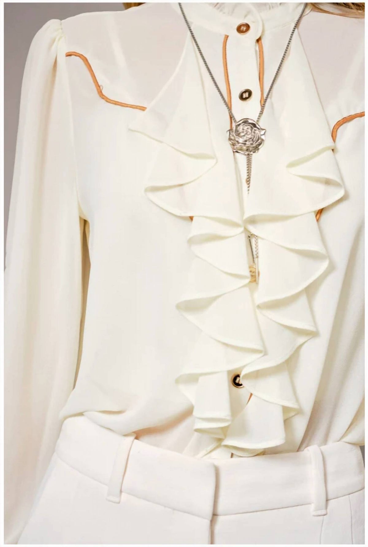 Blue B - Chelsea Ruffle Front Blouse