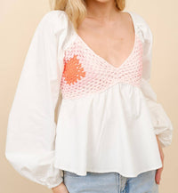Blue B - Crochet Peplum Top