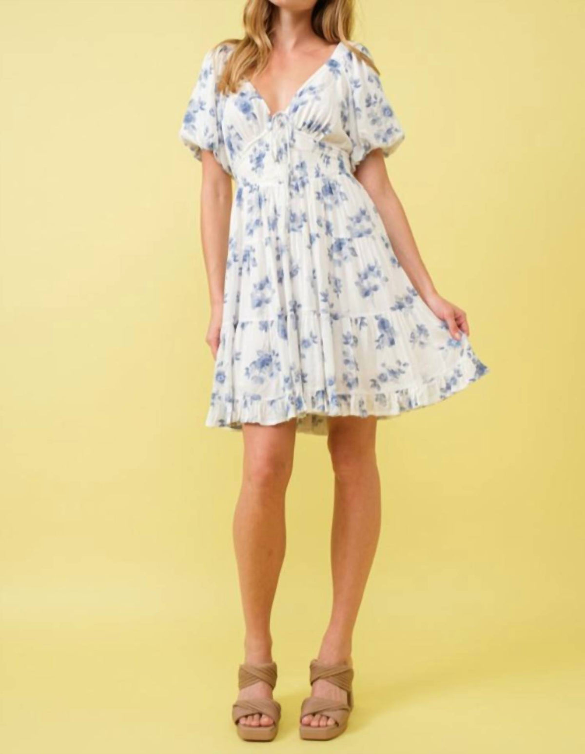 Blue B - Floral Smocked Mini