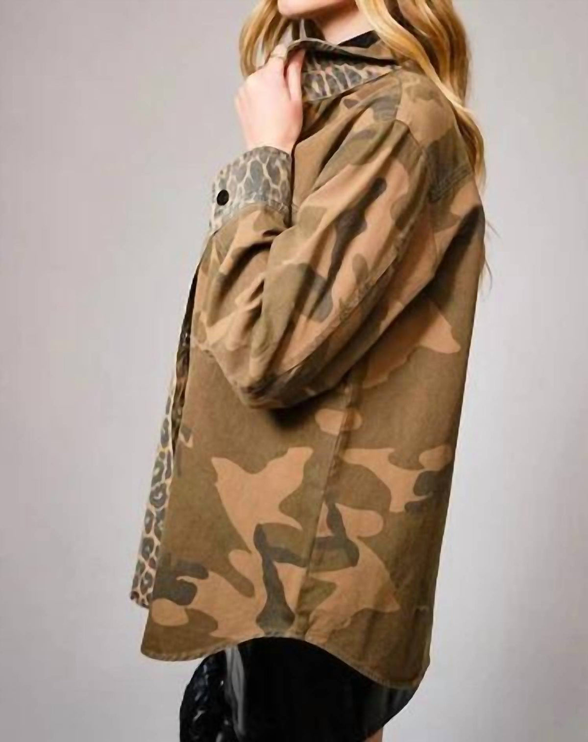 Blue B - Mix Media Snap Jacket