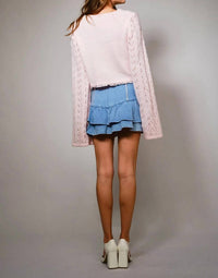 Blue B - Open Knit Tie Front Shrug