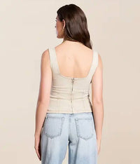 Blue B - Square Neck Metal Studs Lace-up Top