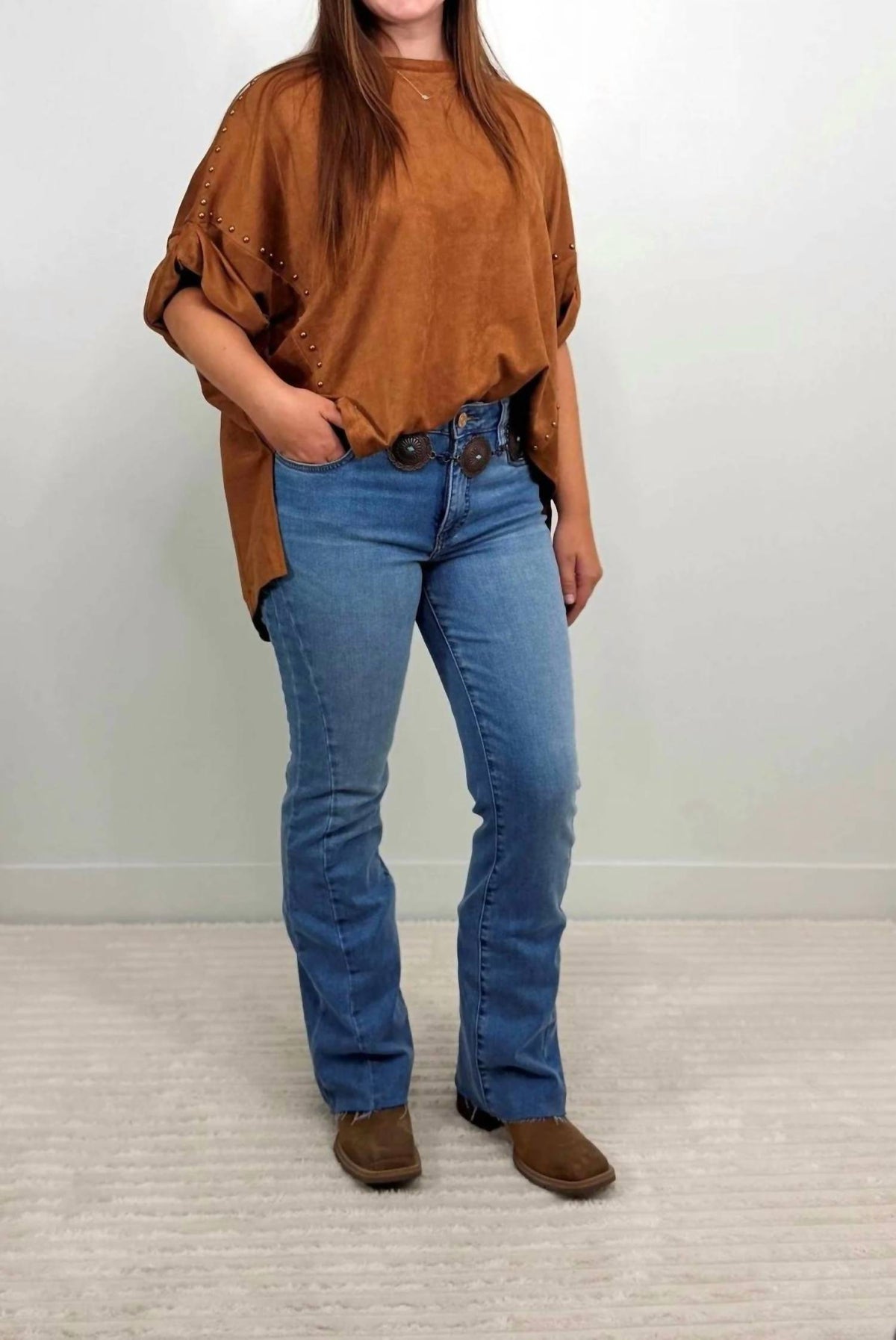 Blue B - Women's Studded High Low Oversized Tee